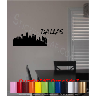 Dallas TX City Skyline cityscape decal Sticker Image