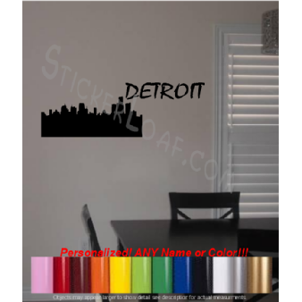 Detroit MI City Skyline cityscape decal Sticker Image