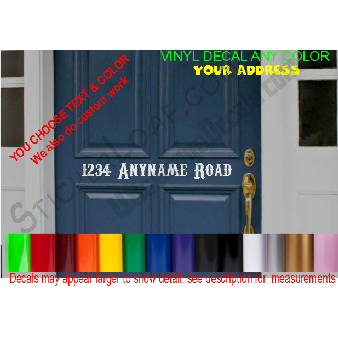 CUSTOM Front Door Family Name House Address Decal Image