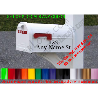 CUSTOM MailBox Family Name House Address Decal Image