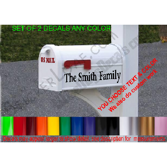 CUSTOM MailBox Family Name House Address Decal Image