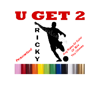 Soccer Guy Decals Personalized Sticker Custom Name Image