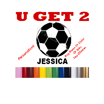 Soccer Ball Decal Personalized Sticker Custom Name Image