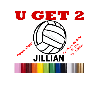 Volley Ball Decal Personalized Sticker Custom Name Image