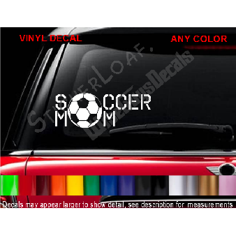 Soccer Mom Decal Sticker Car Van Soccerball decals Image