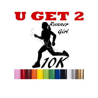 10K Running Decal Runner Girl Stickers "U Get 2" Image