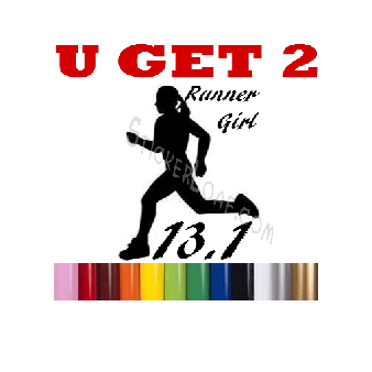 13.1 Running Decal Runner Girl Stickers "U Get 2" Image