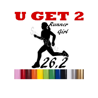 26.2 Running Decal Runner Girl Stickers "U Get 2" Image