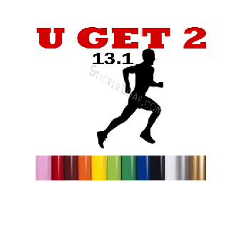 13.1 Running Decal Runner Guy Stickers "U Get 2" Image