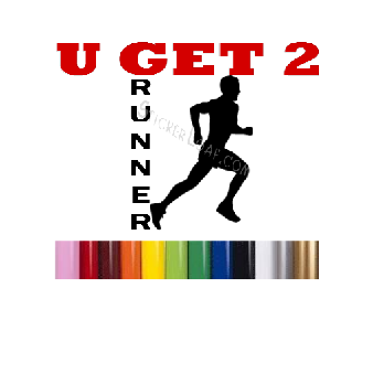 Running Decal Runner Guy Stickers "U Get 2" Image