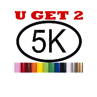 5K Running Decal Oval Runner Stickers "U Get 2" Image