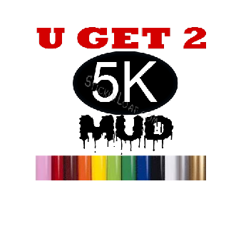 5K Mud Run Running Decal Runner Stickers "U Get 2" Image