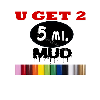 5m Mud Run Running Decal Runner Stickers "U Get 2" Image