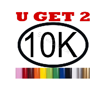 10K Running Decal Oval Runner Stickers "U Get 2" Image