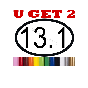 13.1 Running Decal Oval Runner Stickers "U Get 2" Image