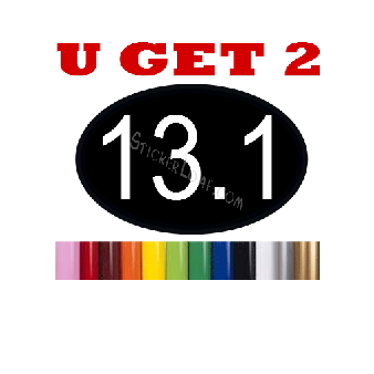 13.1 Running Decal Solid Runner Stickers "U Get 2" Image